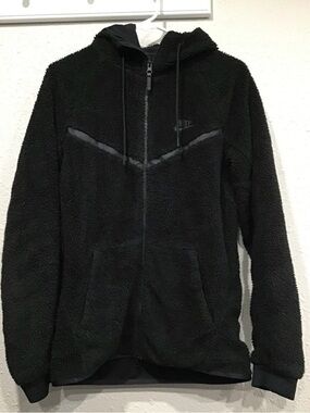 Nike Tech Fleece Sherpa Hoodie Jacket Men's M ICON Black Windrunner AQ2767-010